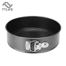 Load image into Gallery viewer, 4 Black Carbon Steel Cake Non-Stick Spring-form Metal Bake Round Baking Pan With Removable Bottom