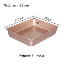 Load image into Gallery viewer, Rectangular Golden Non Stick Carbon Steel Cake Deep Bakeware Pan