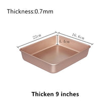 Load image into Gallery viewer, Rectangular Golden Non Stick Carbon Steel Cake Deep Bakeware Pan