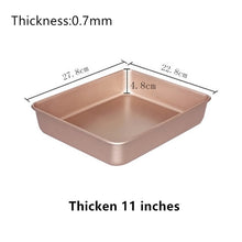 Load image into Gallery viewer, Rectangular Golden Non Stick Carbon Steel Cake Deep Bakeware Pan
