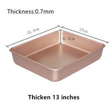 Load image into Gallery viewer, Rectangular Golden Non Stick Carbon Steel Cake Deep Bakeware Pan