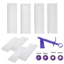 Load image into Gallery viewer, 4Pcs Cake Comb/Sprinkle Gun/Impression Mat Set