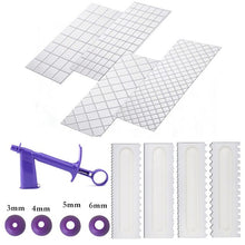 Load image into Gallery viewer, 4Pcs Cake Comb/Sprinkle Gun/Impression Mat Set