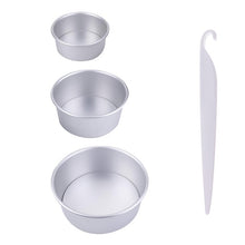 Load image into Gallery viewer, 4/6/8 Inch Round Cake Pan Set With Removable Bottom Aluminum Alloy Cake Pans
