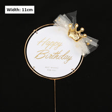 Load image into Gallery viewer, 1 Set Acrylic Cake Topper With Artificial Silk Flowers For: Birthday, Wedding, and Christmas

