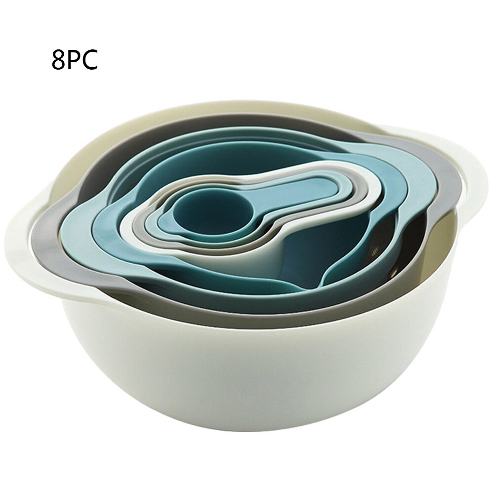 8pcs Bowl with Measuring Cups Set