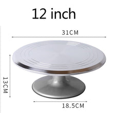 Load image into Gallery viewer, 8/12-inch Non-slip Aluminum Alloy Cake Turntable
