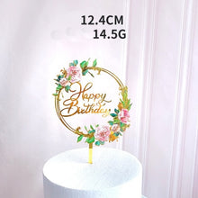 Load image into Gallery viewer, Acrylic Colored Flowers Cake Topper

