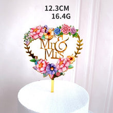 Load image into Gallery viewer, Acrylic Colored Flowers Cake Topper
