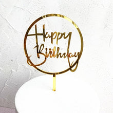 Load image into Gallery viewer, Hello Baby / Happy Birthday Acrylic Cake Topper
