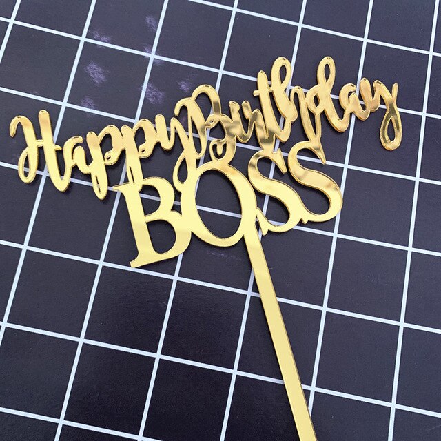 Acrylic “Happy Birthday Boss” Cake Topper