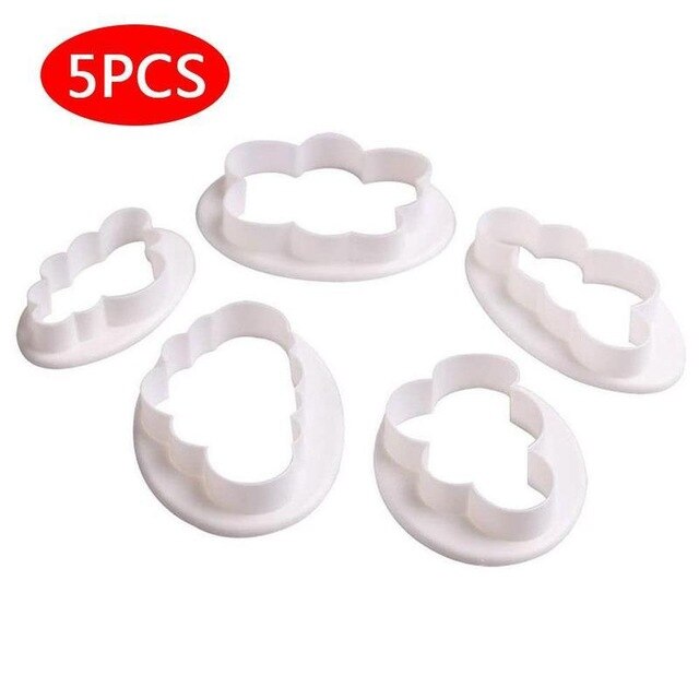 5pcs Cloud Cake Fondant Plunger Cutter