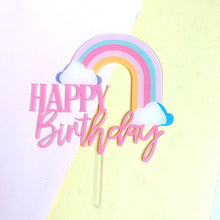 Load image into Gallery viewer, Rainbow Acrylic Birthday Cake Topper
