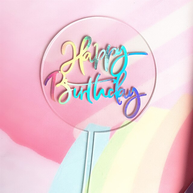 Colorful Acrylic Happy Birthday Cake Topper