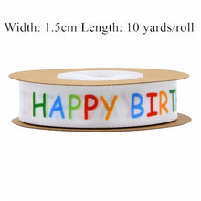 Load image into Gallery viewer, 10 Yards Happy Birthday Balloon Printed Ribbons
