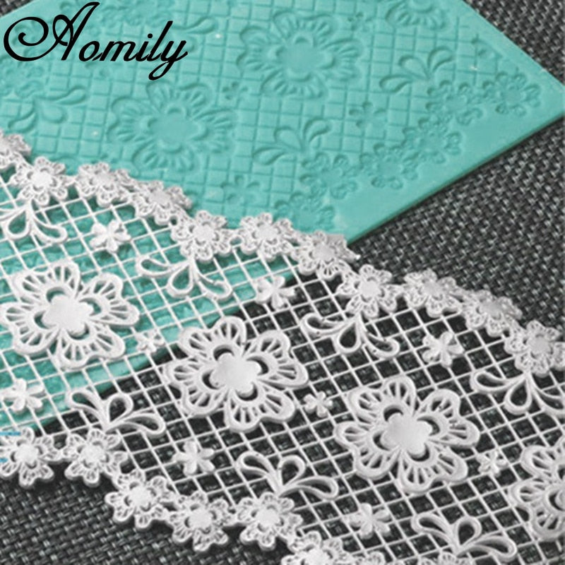 Aomily 31*11cm Lace Flower Silicone Mat