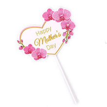 Load image into Gallery viewer, 3 Types Happy Mother&#39;s Day Paper Ribbon Bouquet Flower Baking Cake Topper
