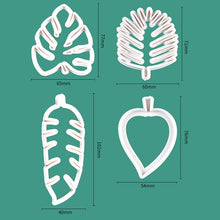 Load image into Gallery viewer, 4Pcs Tropical Leaves Fondant Cutter Set
