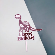 Load image into Gallery viewer, Dinosaur Happy Birthday Acrylic Cake Topper
