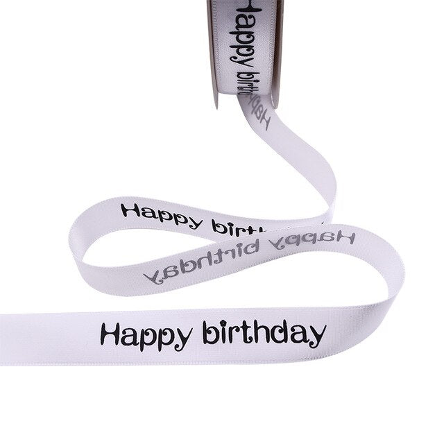 Colorful Happy Birthday Ribbon - Various Colors in 5 or 10 meters