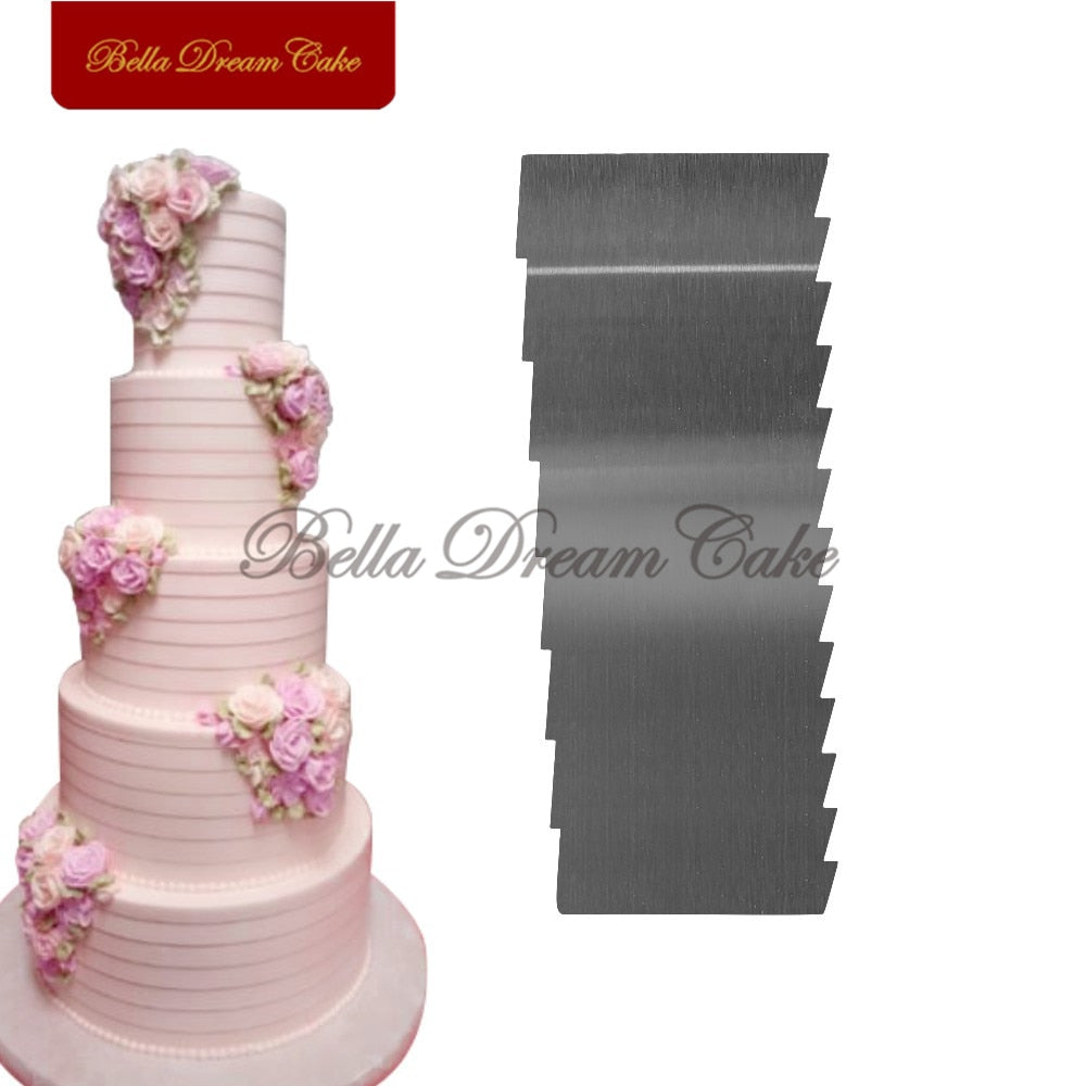 1pc Double Side Sawtooth Shape Stainless Steel Cake Comb Cake