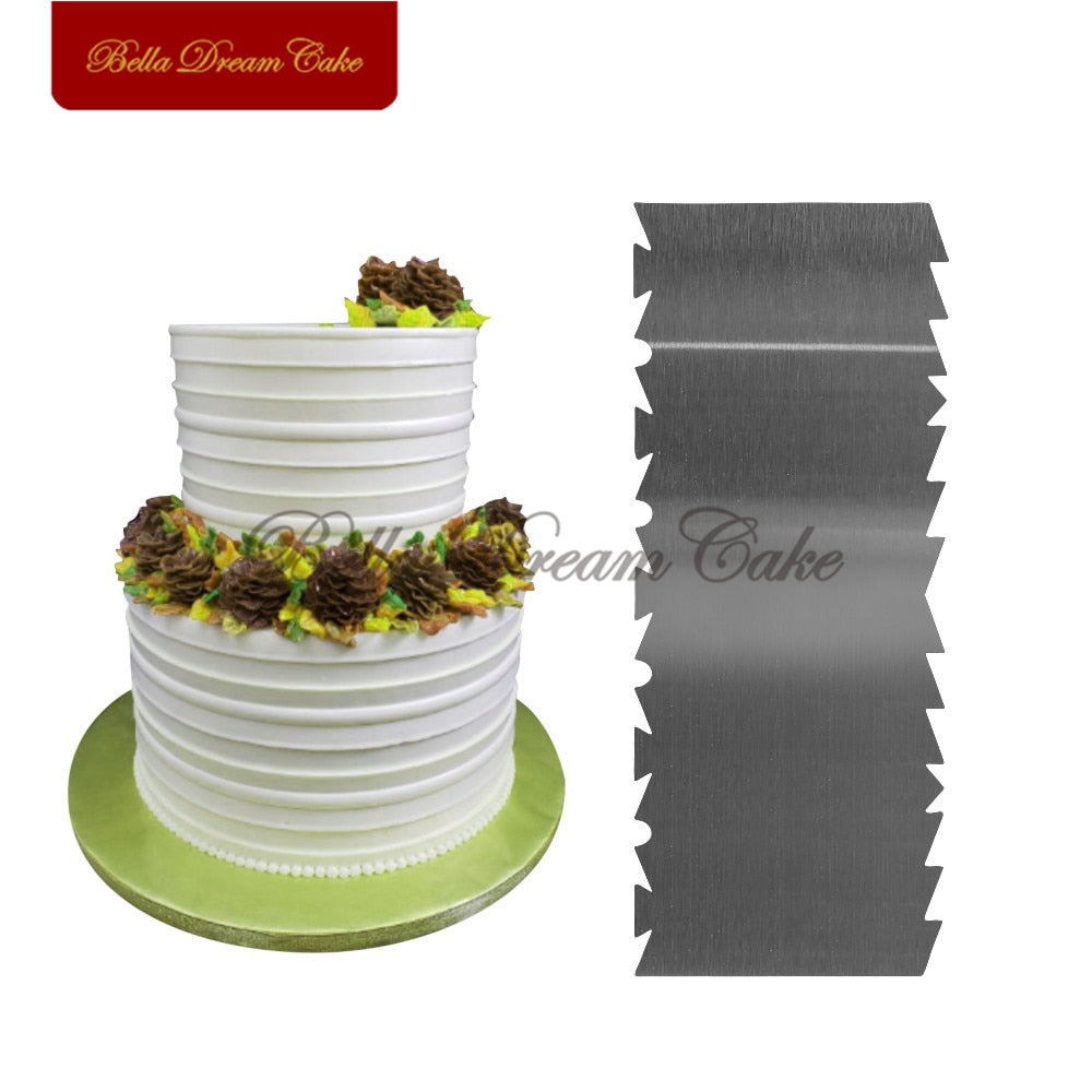 Two Sided Sawtooth Stainless Steel Cake Comb