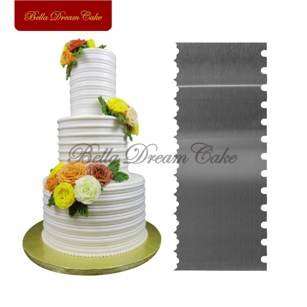 Double Side Concave Sawtooth Stainless Steel Cake Comb
