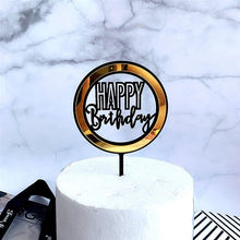 Load image into Gallery viewer, Happy Birthday Colorful Round Double Layer Cake Topper
