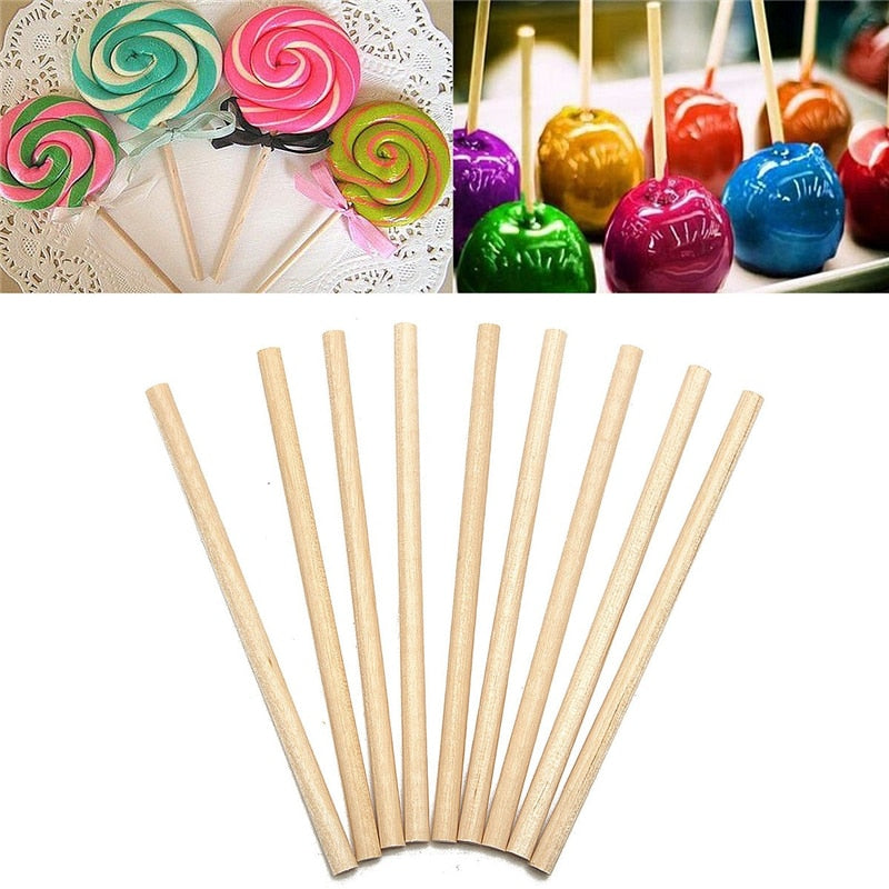 100pcs/Set 10cm Round Wooden Lollipop Sticks